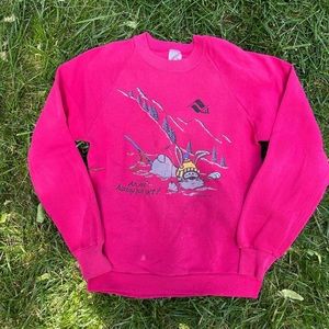 ♡ VINTAGE 80s SKI SWEATSHIRT ♡ Hot pink 1988